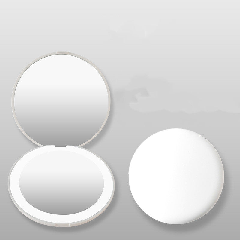 Portable LED Makeup Mirror with 2x Magnification