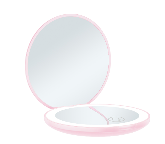 Portable LED Makeup Mirror with 2x Magnification
